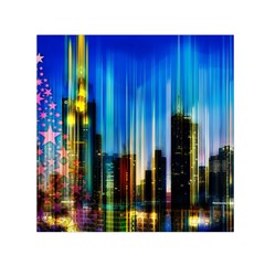 Skyline Frankfurt Christmas Star Small Satin Scarf (Square)