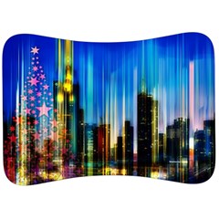 Skyline Frankfurt Christmas Star Velour Seat Head Rest Cushion by Wegoenart