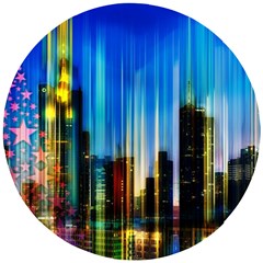 Skyline Frankfurt Christmas Star Wooden Puzzle Round