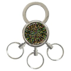 Explosion Abstract Pattern 3-ring Key Chain