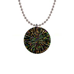 Explosion Abstract Pattern 1  Button Necklace by Wegoenart