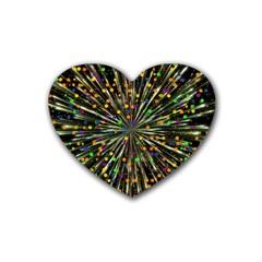 Explosion Abstract Pattern Rubber Coaster (heart)  by Wegoenart