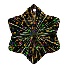 Explosion Abstract Pattern Snowflake Ornament (two Sides) by Wegoenart