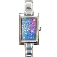 Drop Of Water Rainbow Wet Liquid Rectangle Italian Charm Watch by Wegoenart