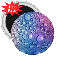 Drop Of Water Rainbow Wet Liquid 3  Magnets (100 Pack) by Wegoenart