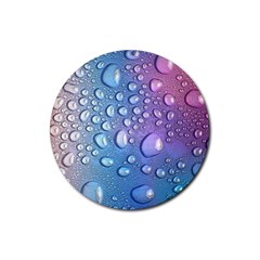 Drop Of Water Rainbow Wet Liquid Rubber Coaster (round)  by Wegoenart