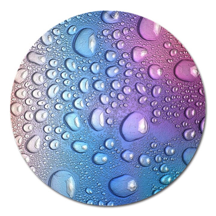 Drop Of Water Rainbow Wet Liquid Magnet 5  (Round)