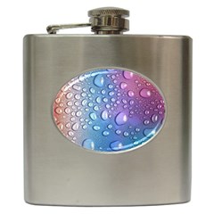 Drop Of Water Rainbow Wet Liquid Hip Flask (6 Oz) by Wegoenart