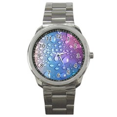 Drop Of Water Rainbow Wet Liquid Sport Metal Watch by Wegoenart