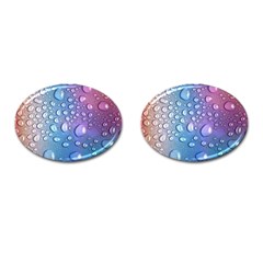 Drop Of Water Rainbow Wet Liquid Cufflinks (oval) by Wegoenart