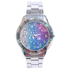 Drop Of Water Rainbow Wet Liquid Stainless Steel Analogue Watch by Wegoenart