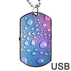 Drop Of Water Rainbow Wet Liquid Dog Tag Usb Flash (one Side) by Wegoenart