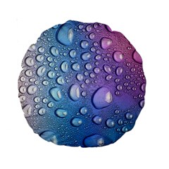 Drop Of Water Rainbow Wet Liquid Standard 15  Premium Round Cushions by Wegoenart