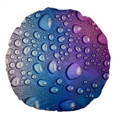 Drop Of Water Rainbow Wet Liquid Large 18  Premium Round Cushions by Wegoenart