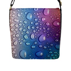 Drop Of Water Rainbow Wet Liquid Flap Closure Messenger Bag (l) by Wegoenart