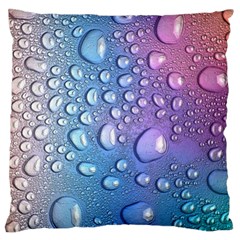 Drop Of Water Rainbow Wet Liquid Large Flano Cushion Case (one Side) by Wegoenart