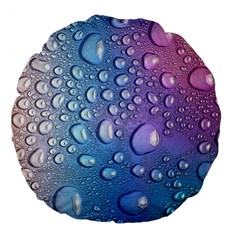 Drop Of Water Rainbow Wet Liquid Large 18  Premium Flano Round Cushions by Wegoenart