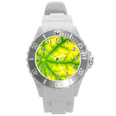 Photosynthesis Leaf Green Structure Round Plastic Sport Watch (l) by Wegoenart