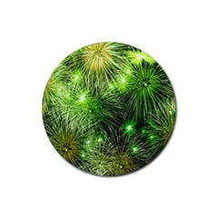 Fireworks Rocket New Year S Day Rubber Coaster (round)  by Wegoenart