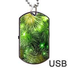 Fireworks Rocket New Year S Day Dog Tag Usb Flash (two Sides) by Wegoenart