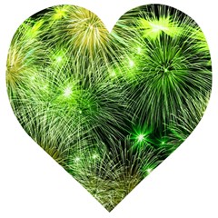 Fireworks Rocket New Year S Day Wooden Puzzle Heart