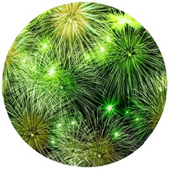 Fireworks Rocket New Year S Day Wooden Puzzle Round