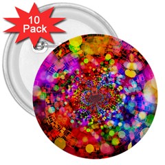 Bokeh Color Light Points Pattern 3  Buttons (10 Pack)  by Wegoenart