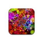 Bokeh Color Light Points Pattern Rubber Coaster (Square)  Front