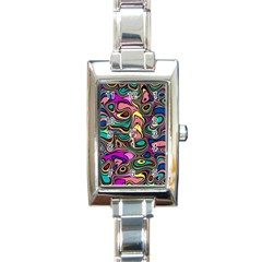 Bending Turn Distort Wave Modern Rectangle Italian Charm Watch by Wegoenart