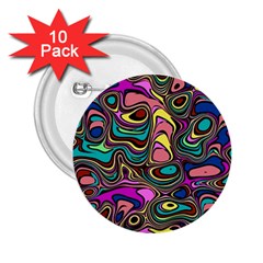 Bending Turn Distort Wave Modern 2 25  Buttons (10 Pack)  by Wegoenart