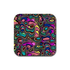 Bending Turn Distort Wave Modern Rubber Coaster (square)  by Wegoenart