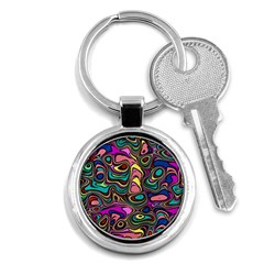 Bending Turn Distort Wave Modern Key Chain (round) by Wegoenart