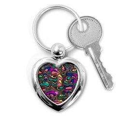 Bending Turn Distort Wave Modern Key Chain (heart) by Wegoenart