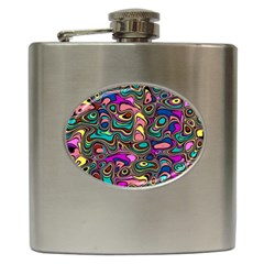 Bending Turn Distort Wave Modern Hip Flask (6 Oz) by Wegoenart