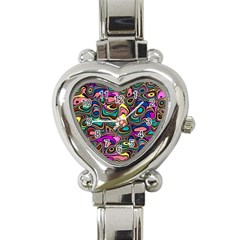 Bending Turn Distort Wave Modern Heart Italian Charm Watch by Wegoenart