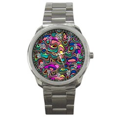 Bending Turn Distort Wave Modern Sport Metal Watch by Wegoenart