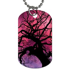 Trees Silhouette Sky Clouds Sunset Dog Tag (two Sides) by Wegoenart