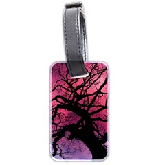 Trees Silhouette Sky Clouds Sunset Luggage Tag (two Sides) by Wegoenart