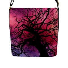 Trees Silhouette Sky Clouds Sunset Flap Closure Messenger Bag (l) by Wegoenart