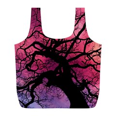 Trees Silhouette Sky Clouds Sunset Full Print Recycle Bag (l) by Wegoenart