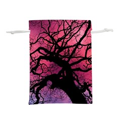 Trees Silhouette Sky Clouds Sunset Lightweight Drawstring Pouch (m)