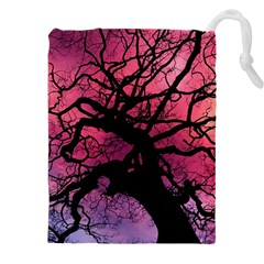 Trees Silhouette Sky Clouds Sunset Drawstring Pouch (5xl) by Wegoenart