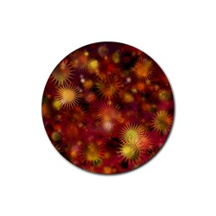 Star Abstract Background Wallpaper Rubber Round Coaster (4 Pack)  by Wegoenart