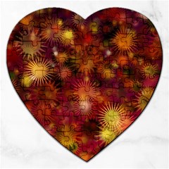 Star Abstract Background Wallpaper Jigsaw Puzzle (heart) by Wegoenart