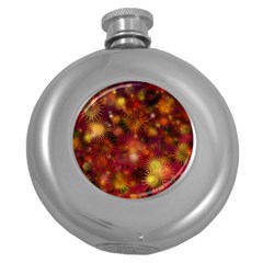 Star Abstract Background Wallpaper Round Hip Flask (5 Oz) by Wegoenart