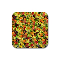 Background Pattern Structure Fruit Rubber Coaster (square)  by Wegoenart