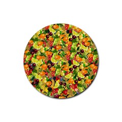 Background Pattern Structure Fruit Rubber Coaster (round) 