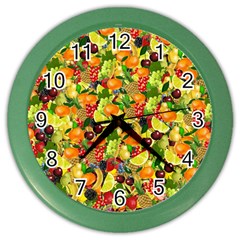 Background Pattern Structure Fruit Color Wall Clock by Wegoenart