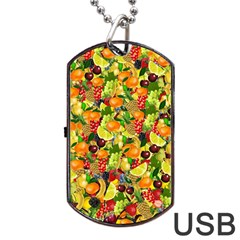 Background Pattern Structure Fruit Dog Tag Usb Flash (one Side) by Wegoenart