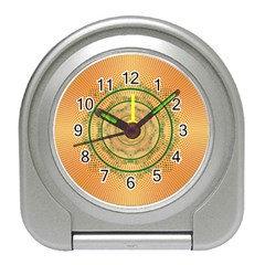 Mandalas Flower Mandalas Flowers Travel Alarm Clock by Wegoenart